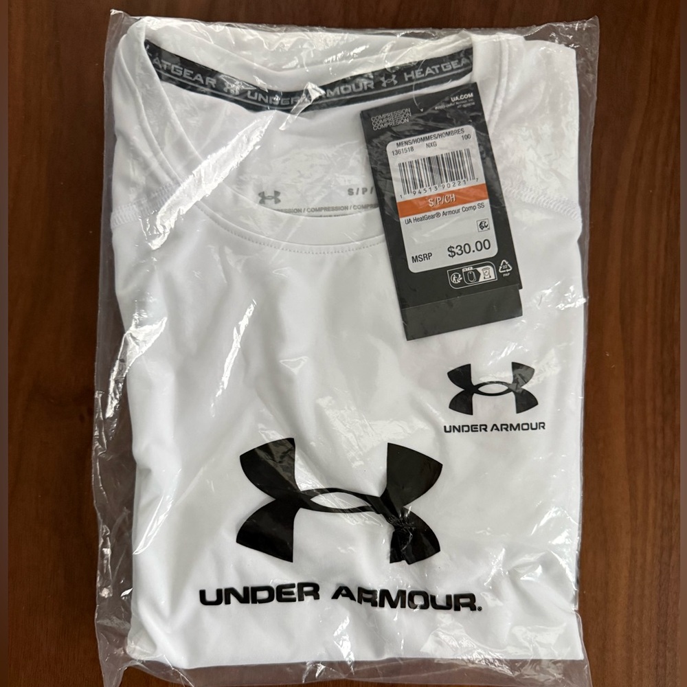 Men’s Under Armour Heatgear Compression Short Sleeve White SMALL